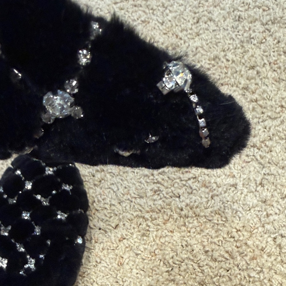 ANTONIO MELANI vintage Black Slippers with Silver rhinestones, 6M, used - Picture 8 of 8